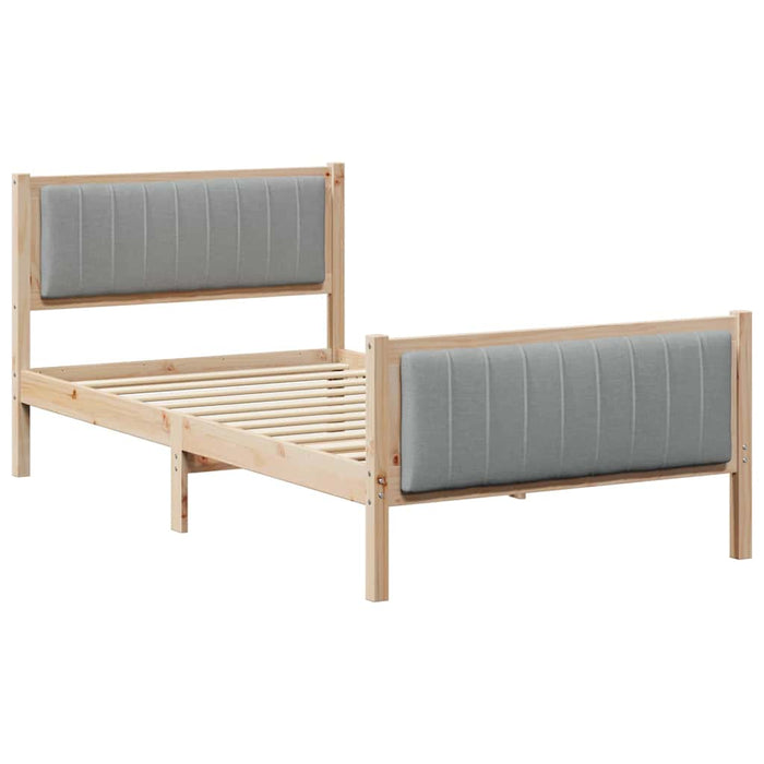 Cadru de pat Maro și gri deschis 100 x 200 cm Lemn masiv de pin - WALTI WALTI