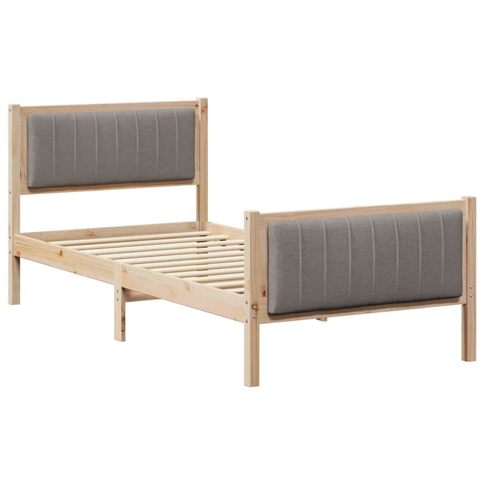 Cadru de pat Maroniu și taupe 90 x 200 cm Lemn masiv de pin - WALTI WALTI