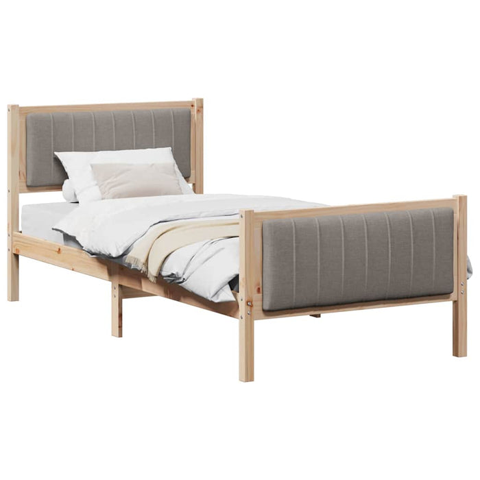 Cadru de pat Maroniu și taupe 90 x 200 cm Lemn masiv de pin - WALTI WALTI