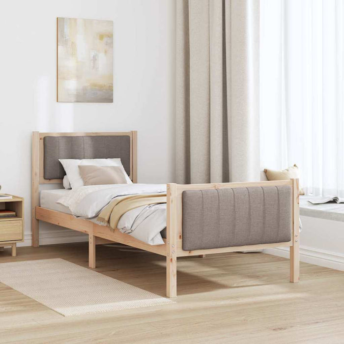 Cadru de pat Maroniu și taupe 80 x 200 cm Lemn masiv de pin - WALTI WALTI