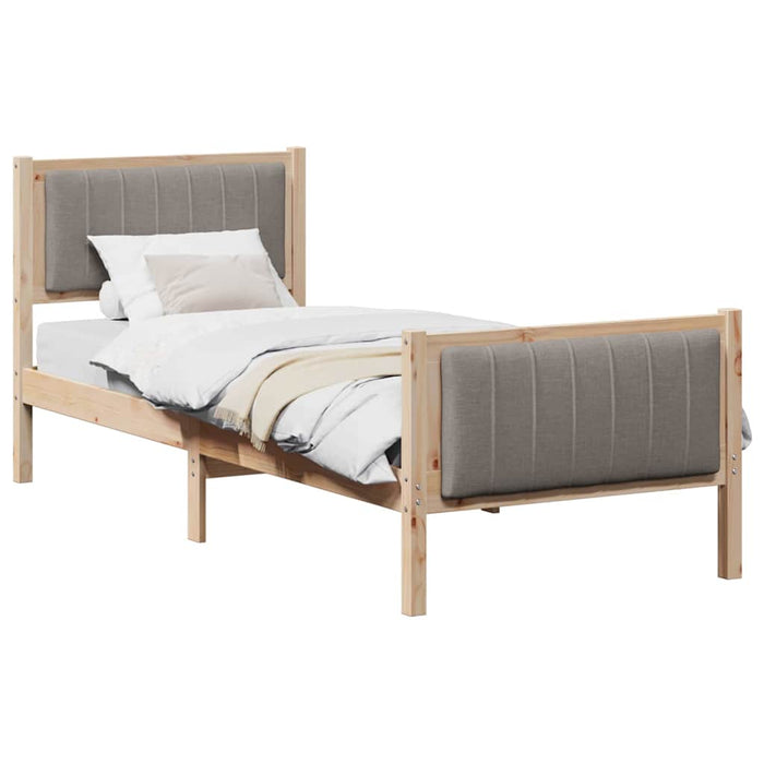 Cadru de pat Maroniu și taupe 80 x 200 cm Lemn masiv de pin - WALTI WALTI