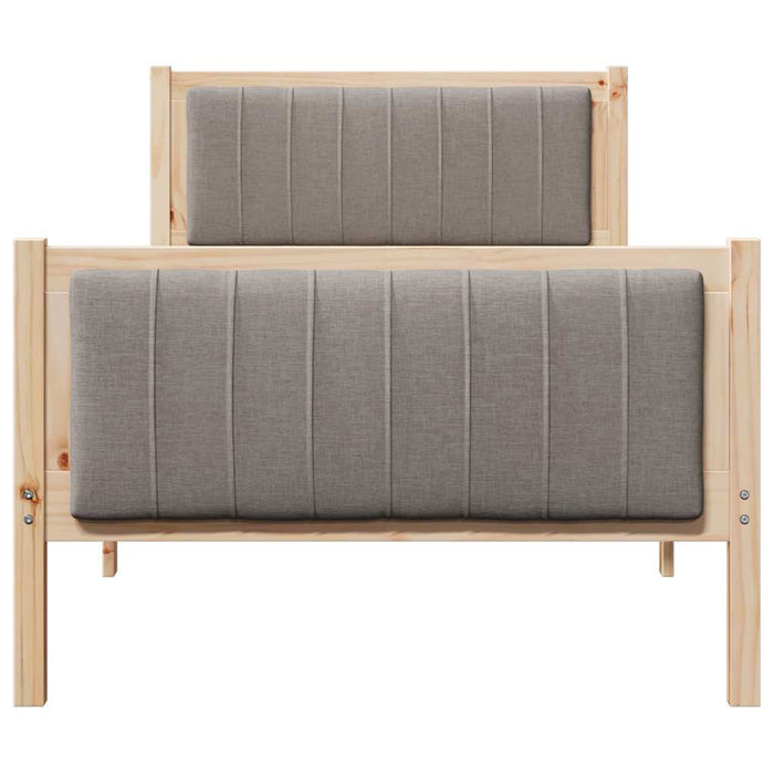 Cadru de pat Maroniu și taupe 90 x 190 cm Lemn masiv de pin - WALTI WALTI