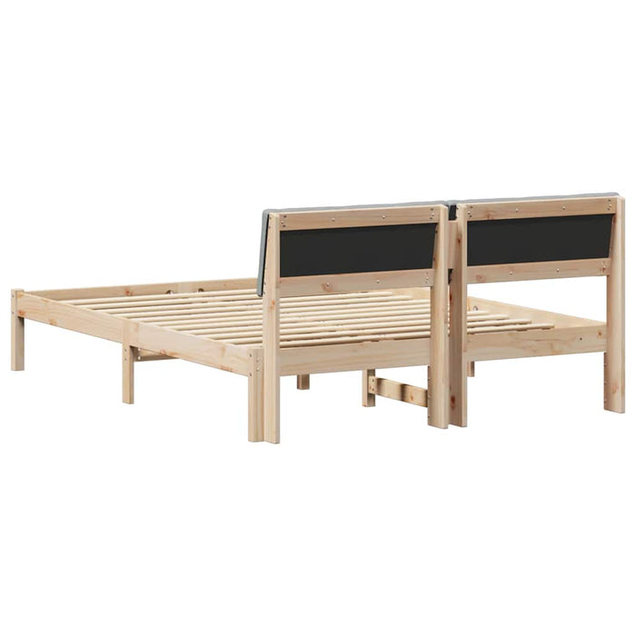 Cadru de pat Maro și gri deschis 160 x 200 cm Lemn masiv de pin - WALTI WALTI