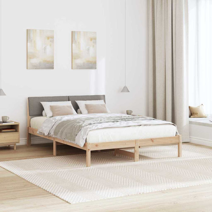 Cadru de pat Maroniu și taupe 160 x 200 cm Lemn masiv de pin - WALTI WALTI