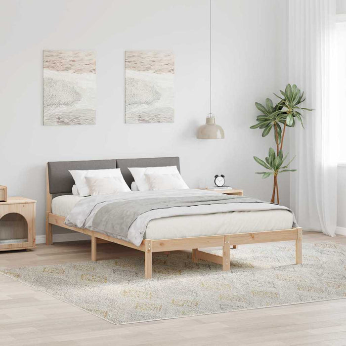 Cadru de pat Maroniu și taupe 150 x 200 cm Lemn masiv de pin - WALTI WALTI