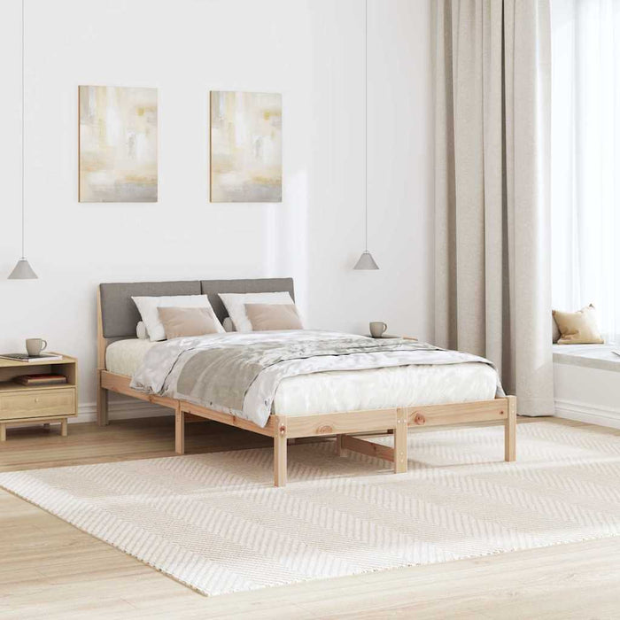 Cadru de pat Maroniu și taupe 120 x 200 cm Lemn masiv de pin - WALTI WALTI