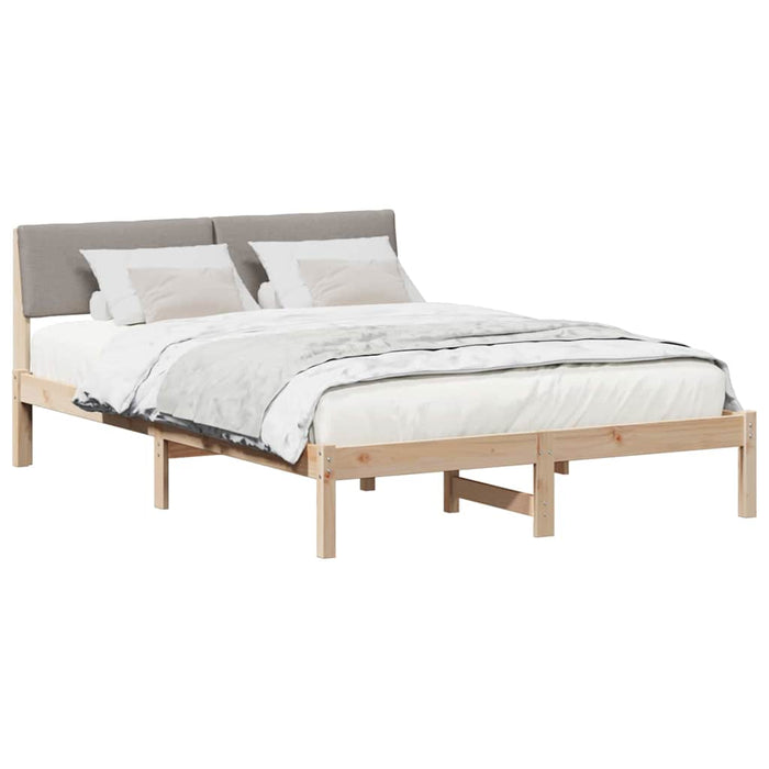 Cadru de pat Maroniu și taupe 135 x 190 cm Lemn masiv de pin - WALTI WALTI