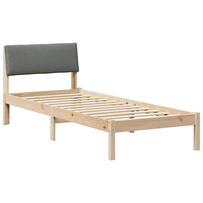 Cadru de pat maro și gri închis 80 x 200 cm Lemn masiv de pin - WALTI WALTI