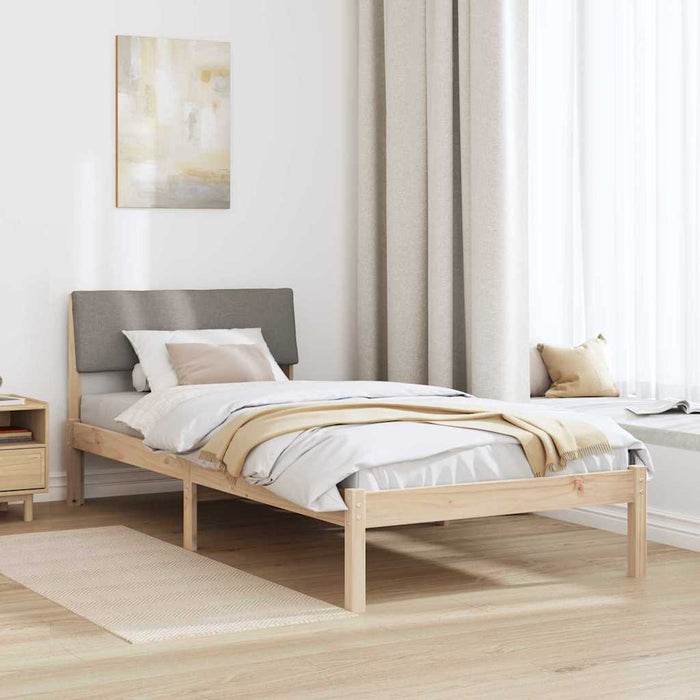 Cadru de pat Maroniu și taupe 90 x 190 cm Lemn masiv de pin - WALTI WALTI