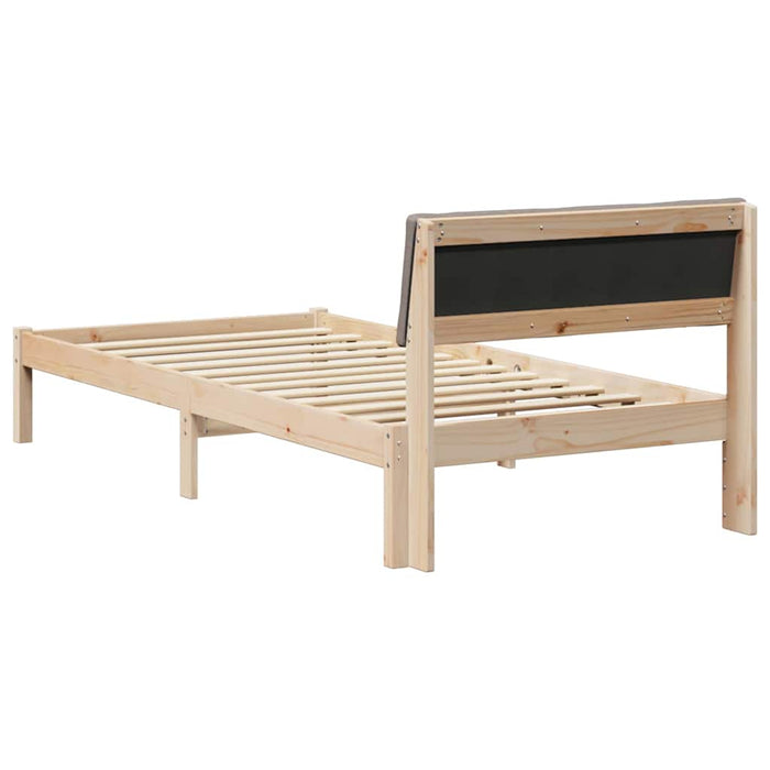Cadru de pat Maroniu și taupe 90 x 190 cm Lemn masiv de pin - WALTI WALTI