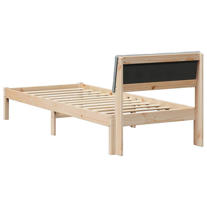 Cadru de pat Maro și gri deschis 75 x 190 cm Lemn masiv de pin - WALTI WALTI