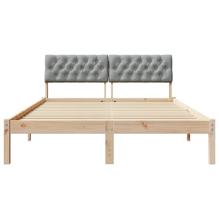 Cadru de pat Maro și gri deschis 160 x 200 cm Lemn masiv de pin - WALTI WALTI