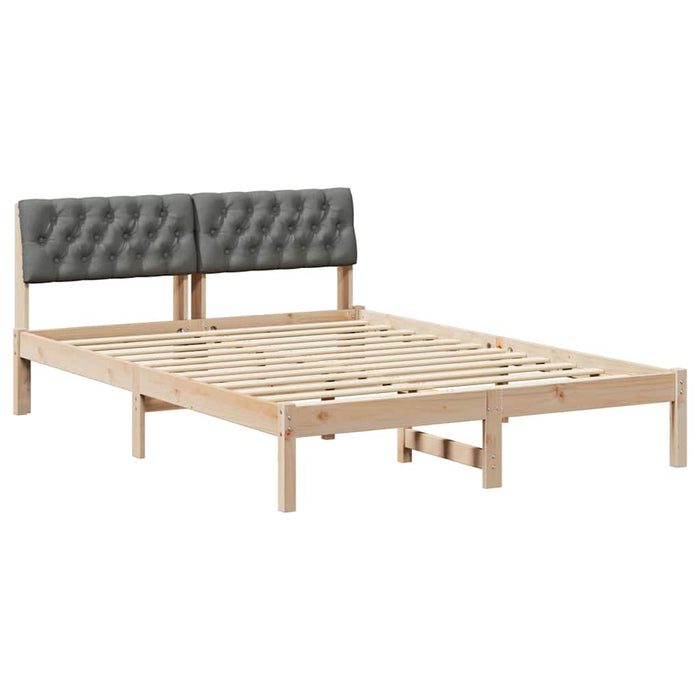 Cadru de pat maro și gri închis 160 x 200 cm Lemn masiv de pin - WALTI WALTI