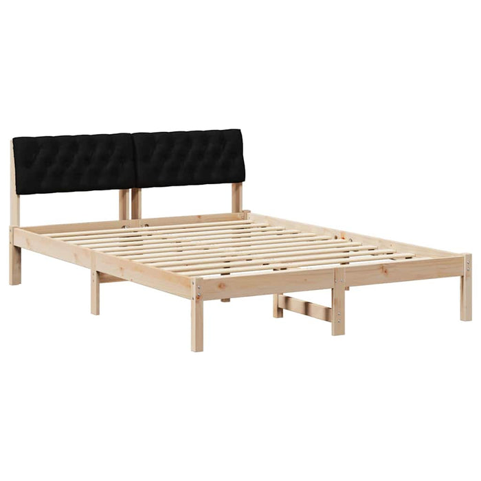 Cadru de pat Maro și negru 140 x 190 cm Lemn masiv de pin - WALTI WALTI