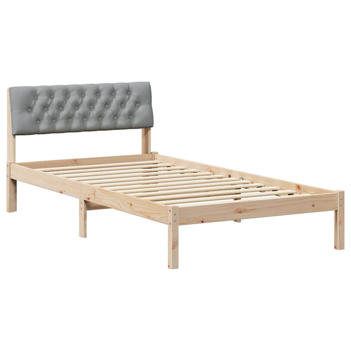 Cadru de pat Maro și gri deschis 100 x 200 cm Lemn masiv de pin - WALTI WALTI