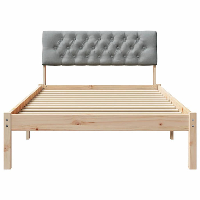 Cadru de pat Maro și gri deschis 100 x 200 cm Lemn masiv de pin - WALTI WALTI