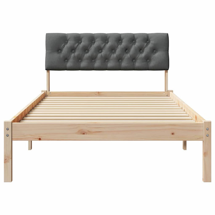 Cadru de pat maro și gri închis 100 x 200 cm Lemn masiv de pin - WALTI WALTI