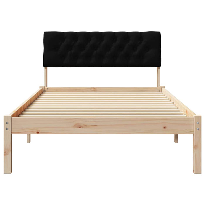 Cadru de pat Maro și negru 100 x 200 cm Lemn masiv de pin - WALTI WALTI