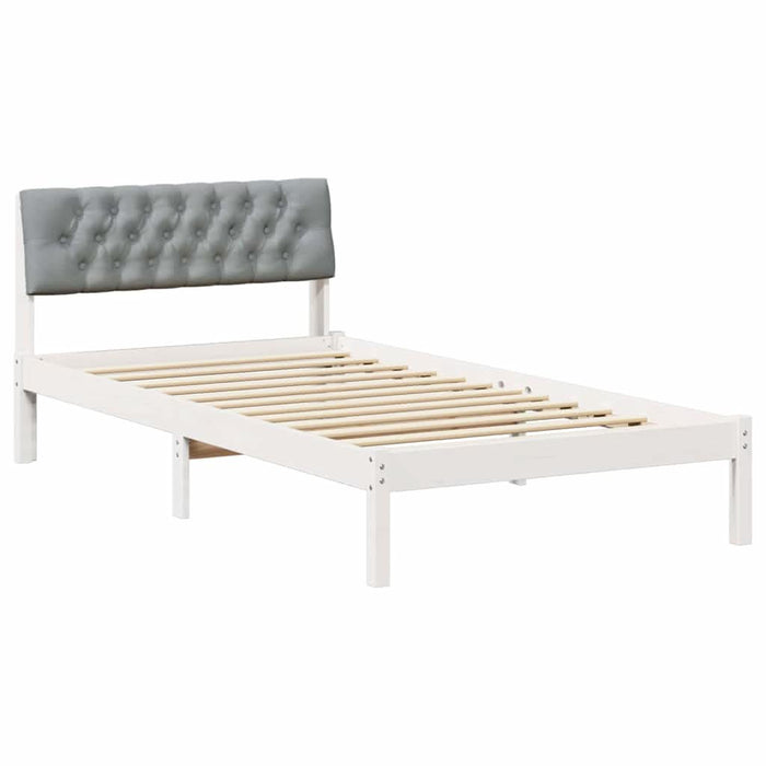 Cadru de pat Alb și gri deschis 100 x 200 cm Lemn masiv de pin - WALTI WALTI
