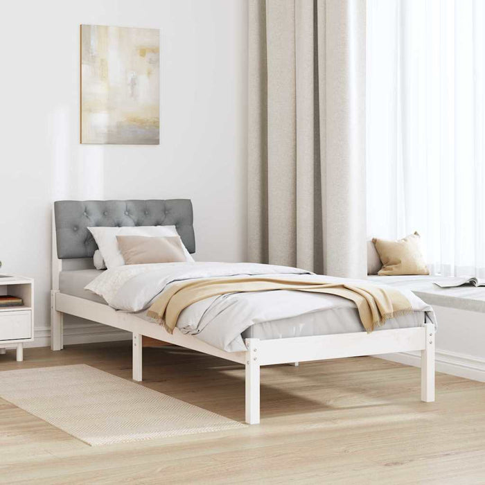 Cadru de pat Alb și gri deschis 80 x 200 cm Lemn masiv de pin - WALTI WALTI