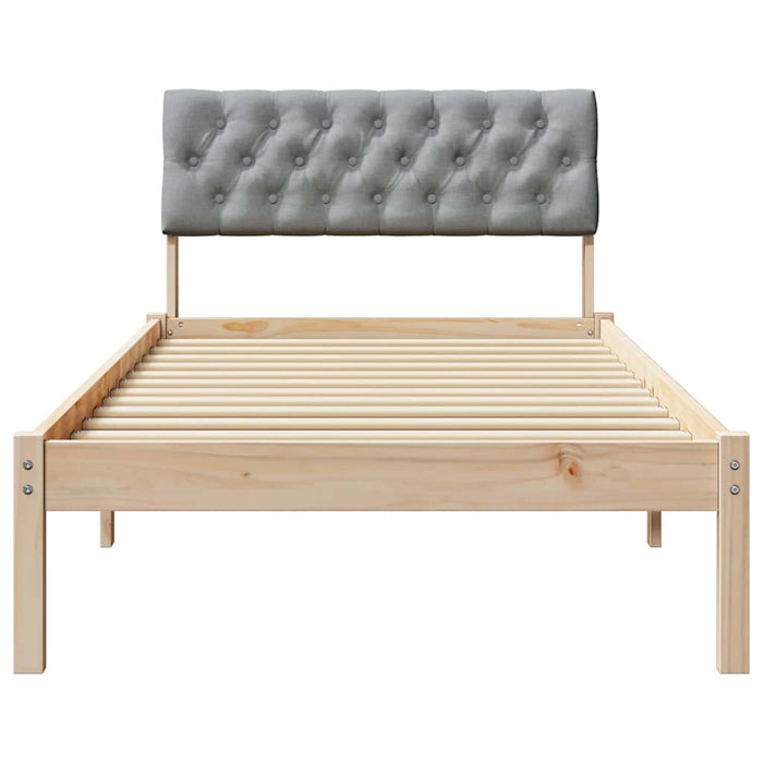 Cadru de pat Maro și gri deschis 90 x 190 cm Lemn masiv de pin - WALTI WALTI