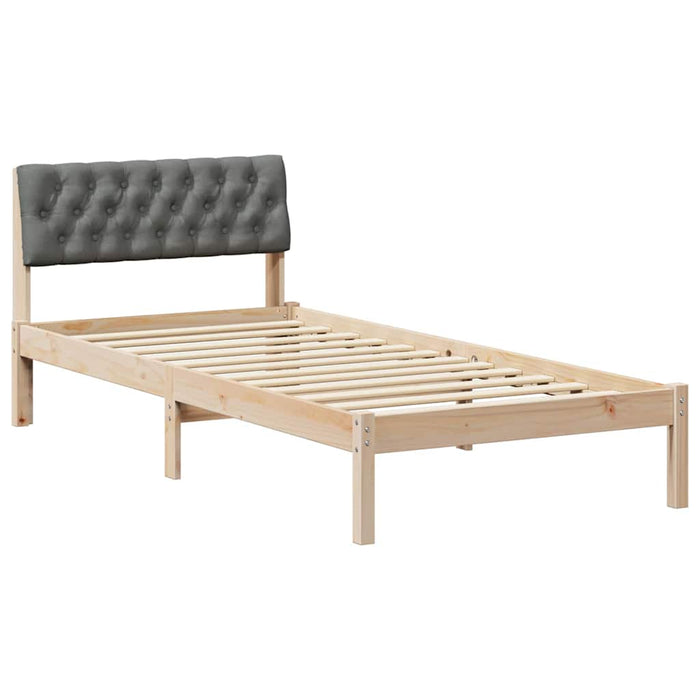 Cadru de pat maro și gri închis 90 x 190 cm Lemn masiv de pin - WALTI WALTI