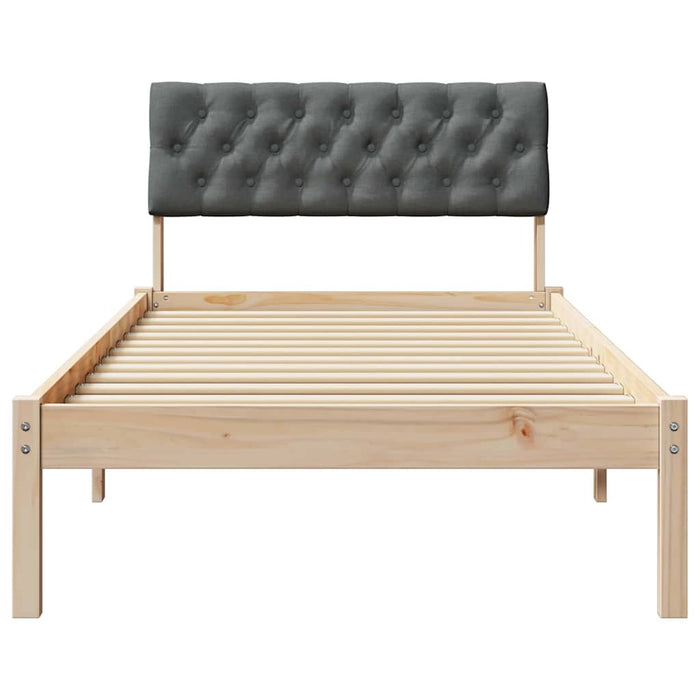 Cadru de pat maro și gri închis 90 x 190 cm Lemn masiv de pin - WALTI WALTI