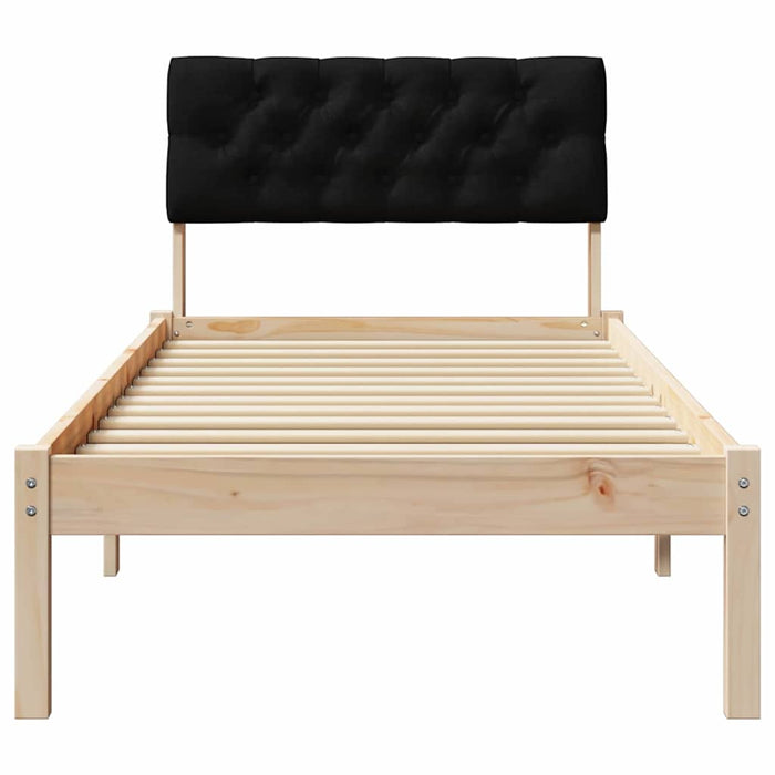 Cadru de pat Maro și negru 75 x 190 cm Lemn masiv de pin - WALTI WALTI