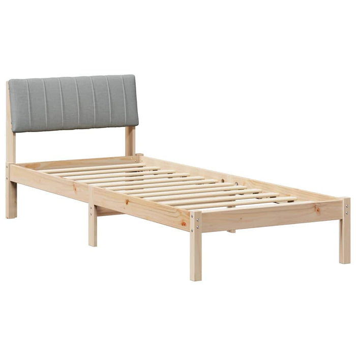 Cadru de pat Maro și gri deschis 75 x 190 cm Lemn masiv de pin - WALTI WALTI