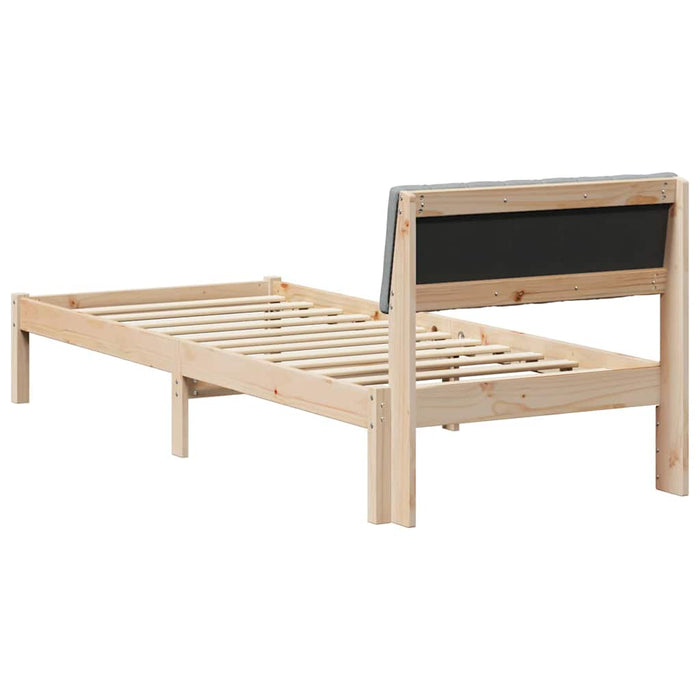 Cadru de pat Maro și gri deschis 75 x 190 cm Lemn masiv de pin - WALTI WALTI