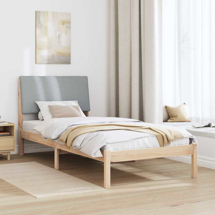 Cadru de pat Maro și gri deschis 100 x 200 cm Lemn masiv de pin - WALTI WALTI