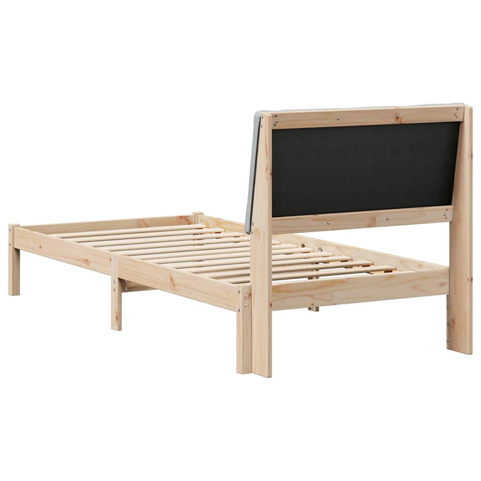 Cadru de pat Maro și gri deschis 100 x 200 cm Lemn masiv de pin - WALTI WALTI