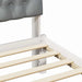 Cadru de pat cu tăblie tapițată cu headboard Alb 100 x 200 cm - WALTI WALTI