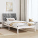 Cadru de pat cu tăblie tapițată cu headboard Alb 100 x 200 cm - WALTI WALTI