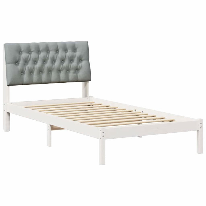 Cadru de pat cu tăblie tapițată cu headboard Alb 100 x 200 cm - WALTI WALTI