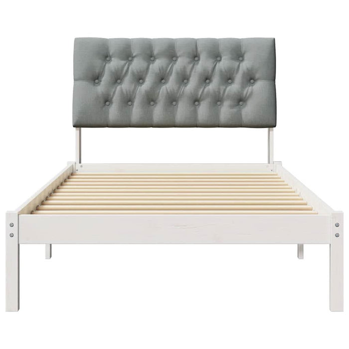 Cadru de pat cu tăblie tapițată cu headboard Alb 100 x 200 cm - WALTI WALTI
