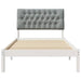 Cadru de pat cu tăblie tapițată cu headboard Alb 100 x 200 cm - WALTI WALTI