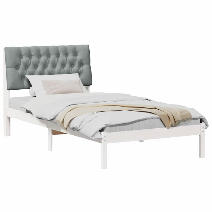 Cadru de pat cu tăblie tapițată cu headboard Alb 100 x 200 cm - WALTI WALTI