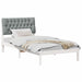 Cadru de pat cu tăblie tapițată cu headboard Alb 100 x 200 cm - WALTI WALTI
