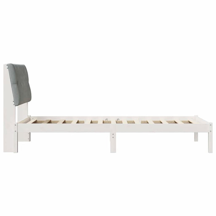 Cadru de pat cu tăblie tapițată cu headboard Alb 100 x 200 cm - WALTI WALTI