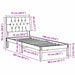 Cadru de pat cu tăblie tapițată cu headboard Maro 75 x 190 cm - WALTI WALTI