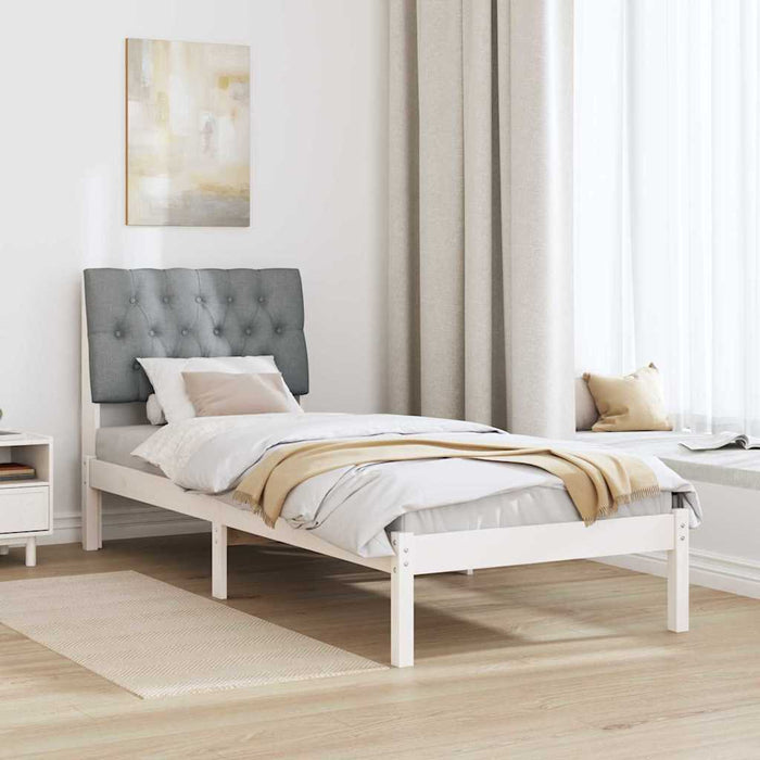 Cadru de pat cu tăblie tapițată cu headboard Alb 75 x 190 cm - WALTI WALTI