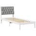 Cadru de pat cu tăblie tapițată cu headboard Alb 75 x 190 cm - WALTI WALTI