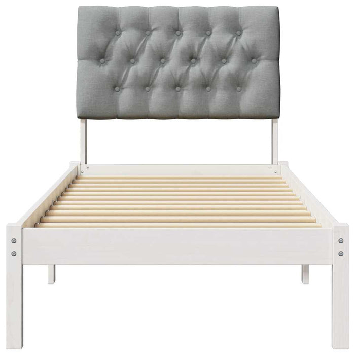 Cadru de pat cu tăblie tapițată cu headboard Alb 75 x 190 cm - WALTI WALTI