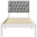 Cadru de pat cu tăblie tapițată cu headboard Alb 75 x 190 cm - WALTI WALTI