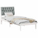 Cadru de pat cu tăblie tapițată cu headboard Alb 75 x 190 cm - WALTI WALTI