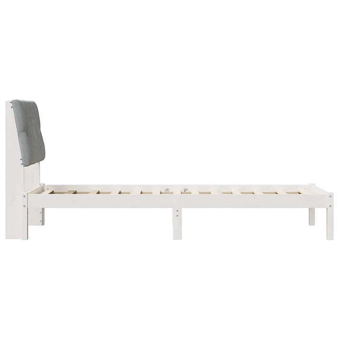 Cadru de pat cu tăblie tapițată cu headboard Alb 75 x 190 cm - WALTI WALTI