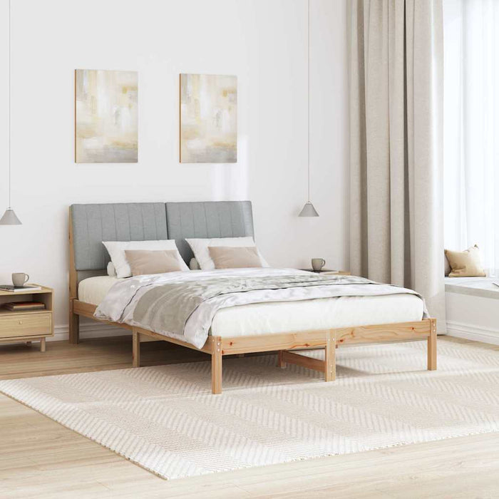 Cadru de pat cu headboard Maro 135 x 190 cm Lemn de pin masiv - WALTI WALTI