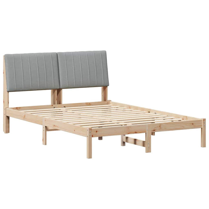 Cadru de pat cu headboard Maro 135 x 190 cm Lemn de pin masiv - WALTI WALTI