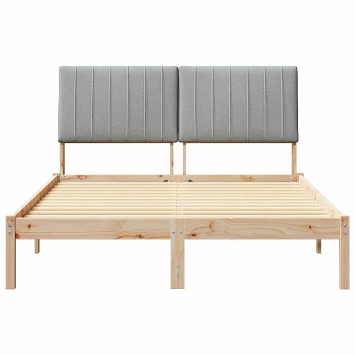 Cadru de pat cu headboard Maro 135 x 190 cm Lemn de pin masiv - WALTI WALTI
